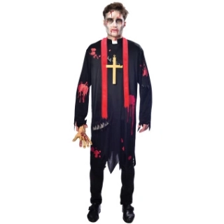 Zombie kostým kněz - pánský