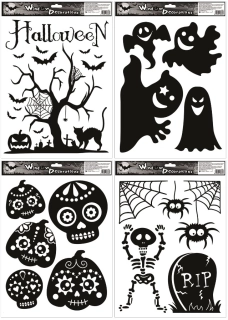 Halloweenská dekorace na okno 32 x 40 cm