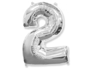 Číslice 2 stříbrná - 82cm