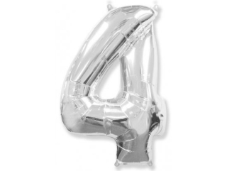 Číslice 4 stříbrná - 82cm