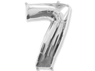 Číslice 7 stříbrná - 82cm