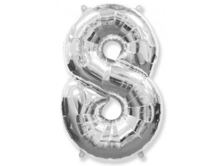 Číslice 8 stříbrná - 82cm
