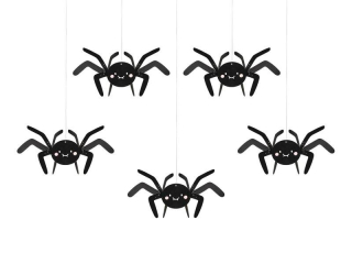 Dekorace závěsná Halloween pavouci 5 ks