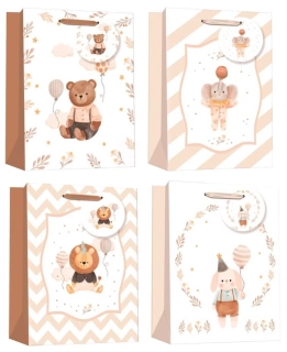 Dárková taška roztomilá zvířátka s glitry