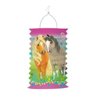 Závěsný lampion válec Koně 28 cm