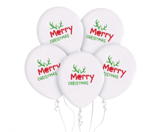 Latexové balonky Merry Christmas 30 cm - 5 ks
