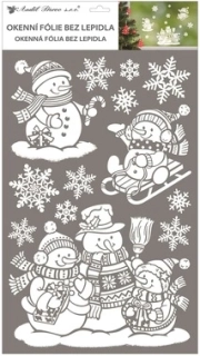 Vánoční dekorace na okno s glitry 32 x 59 cm