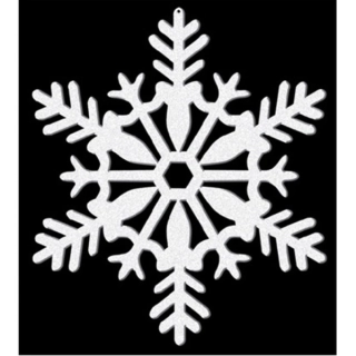 Vánoční vločky se třpytkami - bílá 4 ks