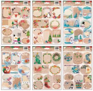 Vánoční jmenovky na dárky kraft 10 ks