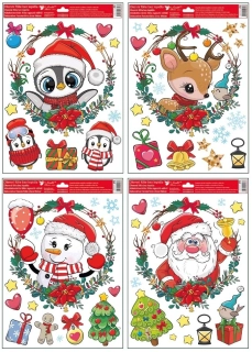 Vánoční dekorace na okno - věnečky 30 x 42 cm