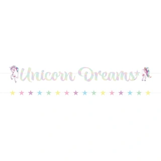 Girlanda Unicorn Dreams pastelová s hvězdami 2 ks