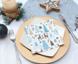 Vánoční ubrousky Zimní les 20 ks