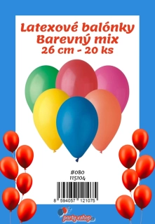 Latexové balonky - #080 Barevný mix 20 ks