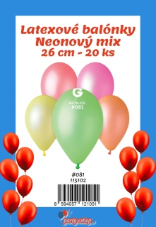 Latexové balonky - #081 Neonový mix 20 ks