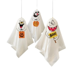 Závěsné dekorace na Halloween Duchové 3 ks