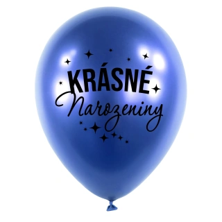 Latexové balonky modré - Krásné narozeniny 5 ks