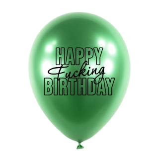 Latexové balonky - Happy Fuc..ng Birthday 5 ks - zelené