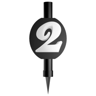 Fontána černá s číslicí 2