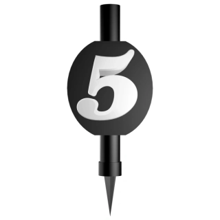 Fontána černá s číslicí 5