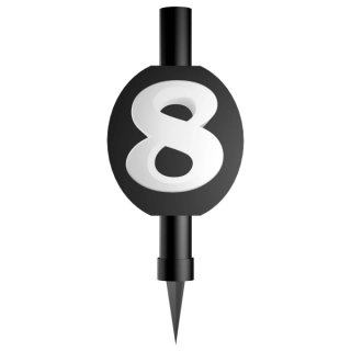 Fontána černá s číslicí 8