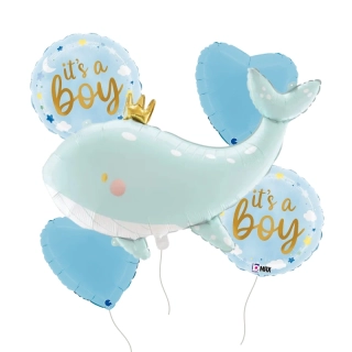 Sada fóliových balónků Baby boy - Velryba