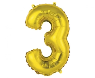 Foliová číslice - zlatá 3 - 35 cm