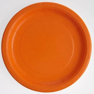 EKO Talířky papírové - oranžové 23cm 8ks