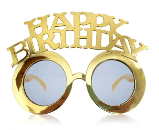Plastové kulaté brýle Happy Birthday