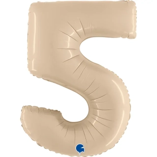 Fóliová číslice - krémová 5 - 102 cm