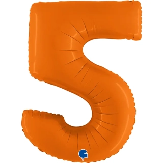 Foliová číslice - oranžová 5 - 102 cm