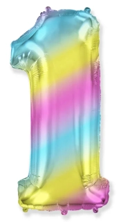 Foliová číslice - duhová 1 - 102 cm