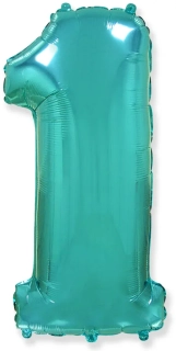 Fóliová číslice - tyrkysová 1 - 102 cm