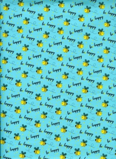 Balící papír Včelky Bee happy 2 x 0,7 m 