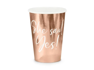 Papírové kelímky She said yes - Rose gold