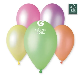 Latexový balónek 33cm/13" #081 neonový mix 50 ks