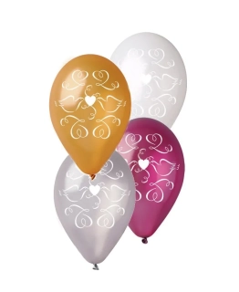 Latexový balonek s potiskem Holubice lásky