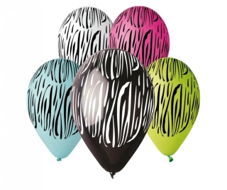Latexový balonek s potiskem zebry