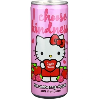 Hello Kitty nápoj s příchutí jahoda-jablko plech