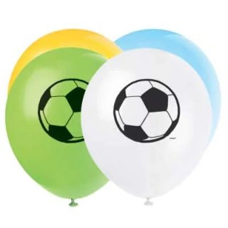 Latexové balonky 3D Fotbal - Fotbalové míče barevné 8 ks