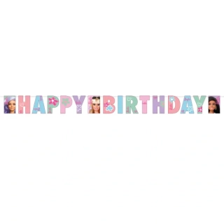 Papírový baner panenky Barbie - Happy Birthday