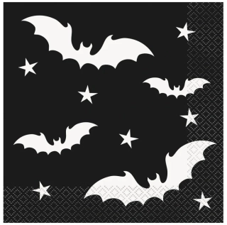Papírové ubrousky Halloween Netopýři 16 ks