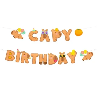 Narozeninový banner Capy birthday Kapybara party