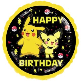 Foliový balonek Happy Birthday Pokemon - Pikachu 43 cm