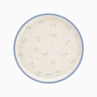 Papírové talíře květinové modré 23 cm - 6 ks