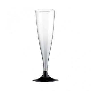 Sklenky na sekt šampusky černé - 6 ks