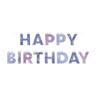 Banner "Happy Birthday" s konfetovým písmem