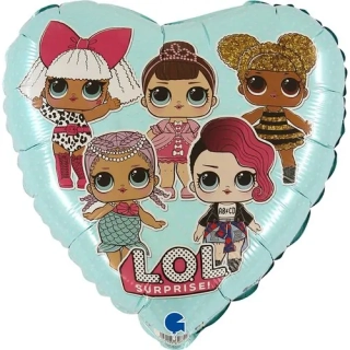 Fóliový balónek Srdce modré - LOL Surprise 46cm