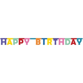 Narozeninový baner barevný Happy Birthday