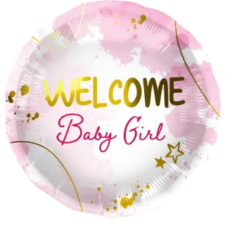Fóliový balonek Welcome Baby Girl