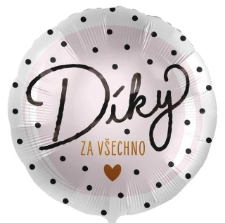 Fóliový balónek Díky za všechno CZ 43 cm